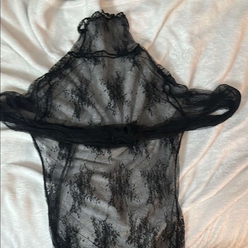 Black Lace Sheer Top
